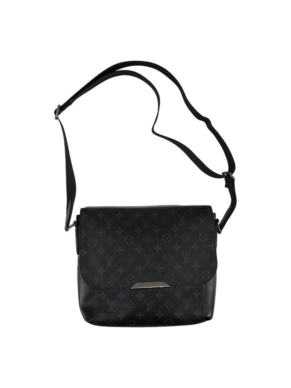 Louis Vuitton Monogram Eclipse Messenger PM Shoulder Bag Black